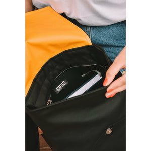 Mile Orange Vegan Leather Backpack